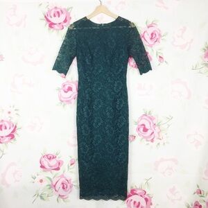 NEW Monique Lhuillier ML Teal Lace Formal Dress 2